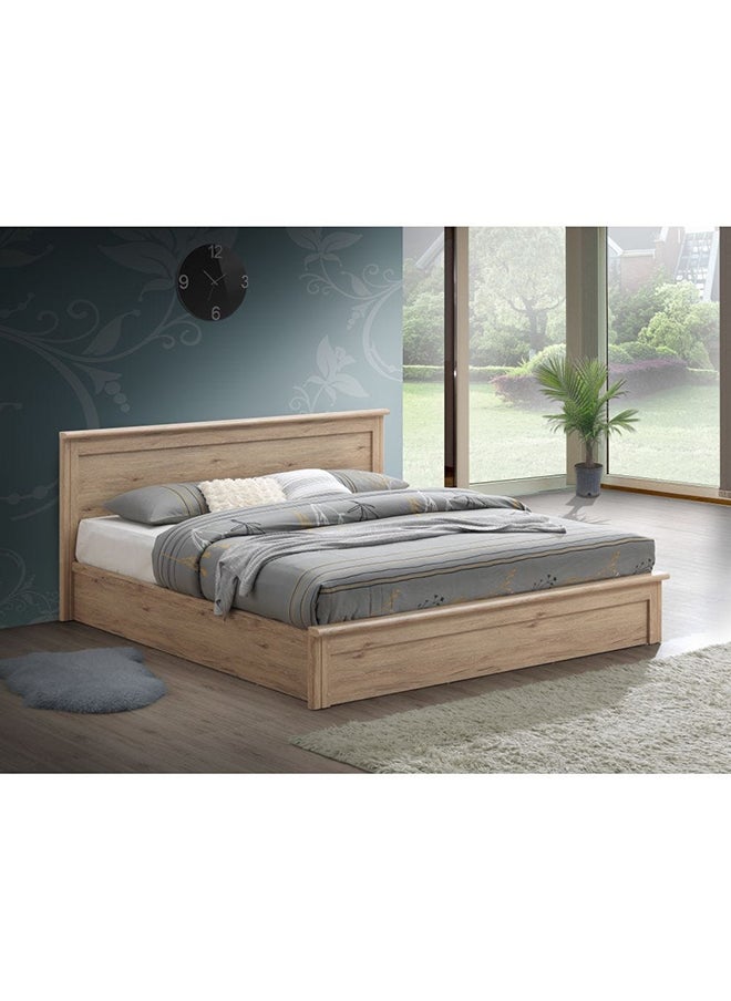 DANUBE HOME سرير ريموند كوين 150 × 200، إطار سرير مزدوج خشبي بتصميم عصري قوي، أسرة هادئة ومريحة، صنع في ماليزيا، الطول 170 × العرض 210 × الارتفاع 93 سم، خشب بلوط صيفي  - Image 2