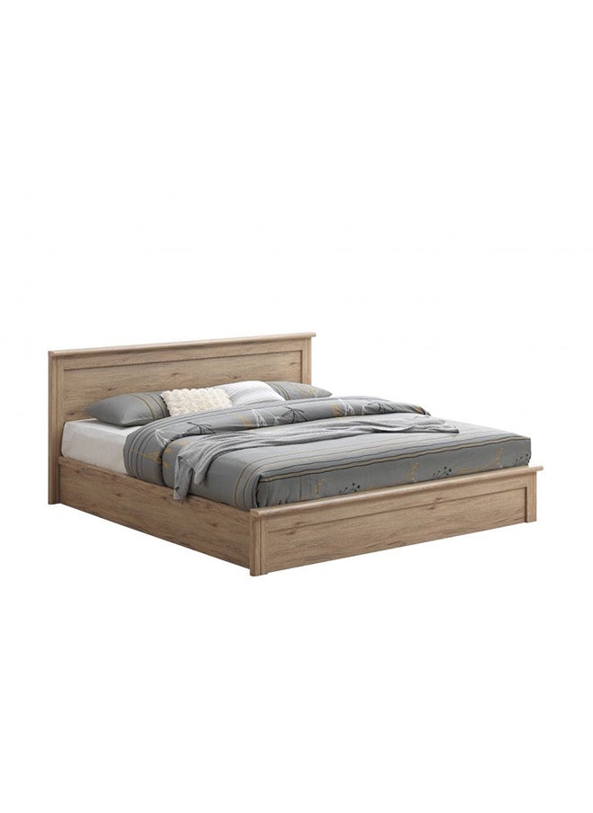 DANUBE HOME سرير ريموند كوين 150 × 200، إطار سرير مزدوج خشبي بتصميم عصري قوي، أسرة هادئة ومريحة، صنع في ماليزيا، الطول 170 × العرض 210 × الارتفاع 93 سم، خشب بلوط صيفي  - Image 1