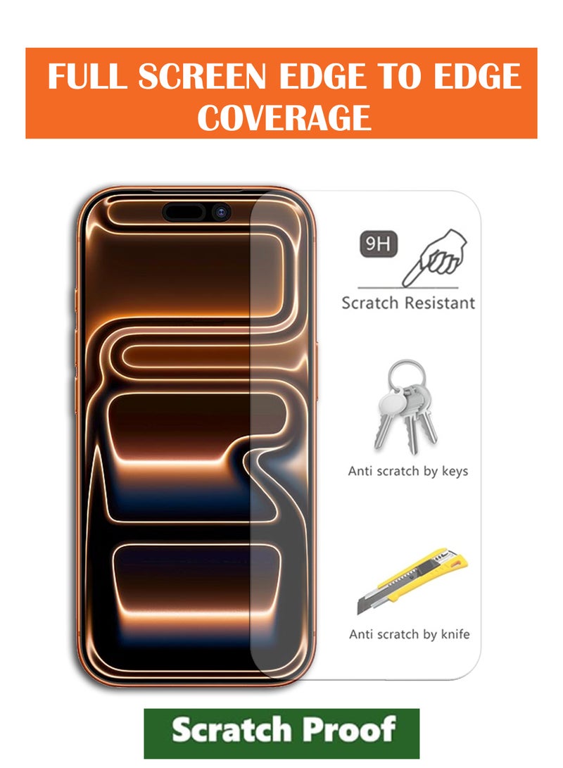 For Apple iPhone 17 Pro Tempered Glass Screen Protector – High Transparency, Delicate Touch, Anti-Explosion, Smooth Arc Edges, Easy Installation - Image 2