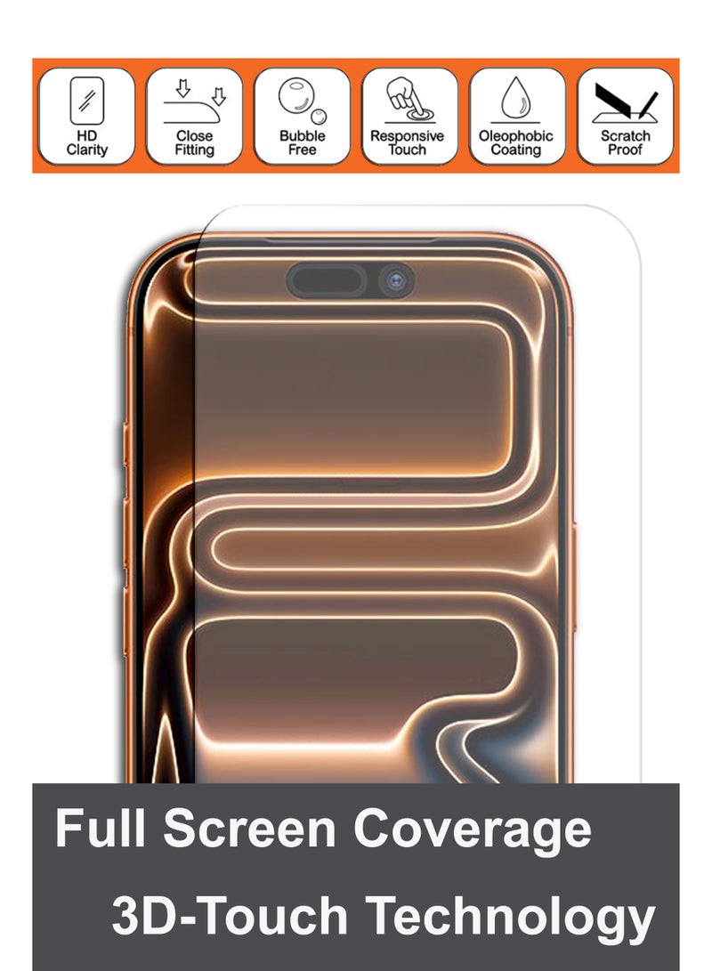 For Apple iPhone 17 Pro Tempered Glass Screen Protector – High Transparency, Delicate Touch, Anti-Explosion, Smooth Arc Edges, Easy Installation - Image 4