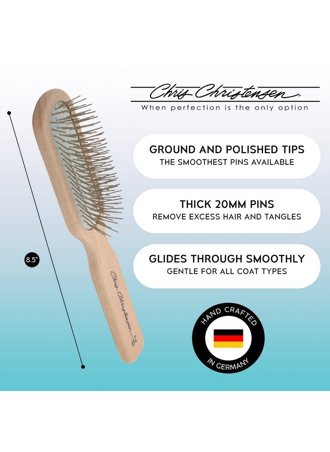 Chris Christensen 20 Mm Oblong Pin Dog Brush, Original Series, Groom Like A Professional, Stainless Steel Pins, Lightweight Beech Wood Body, Ground And Polished Tips  - Image 2