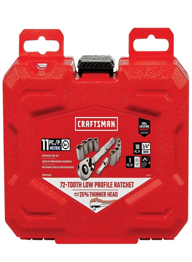 CRAFTSMAN Mechanics Tool Set, Metric, 1/4 Inch Drive, 11 Piece (CMMT34871) - Image 5
