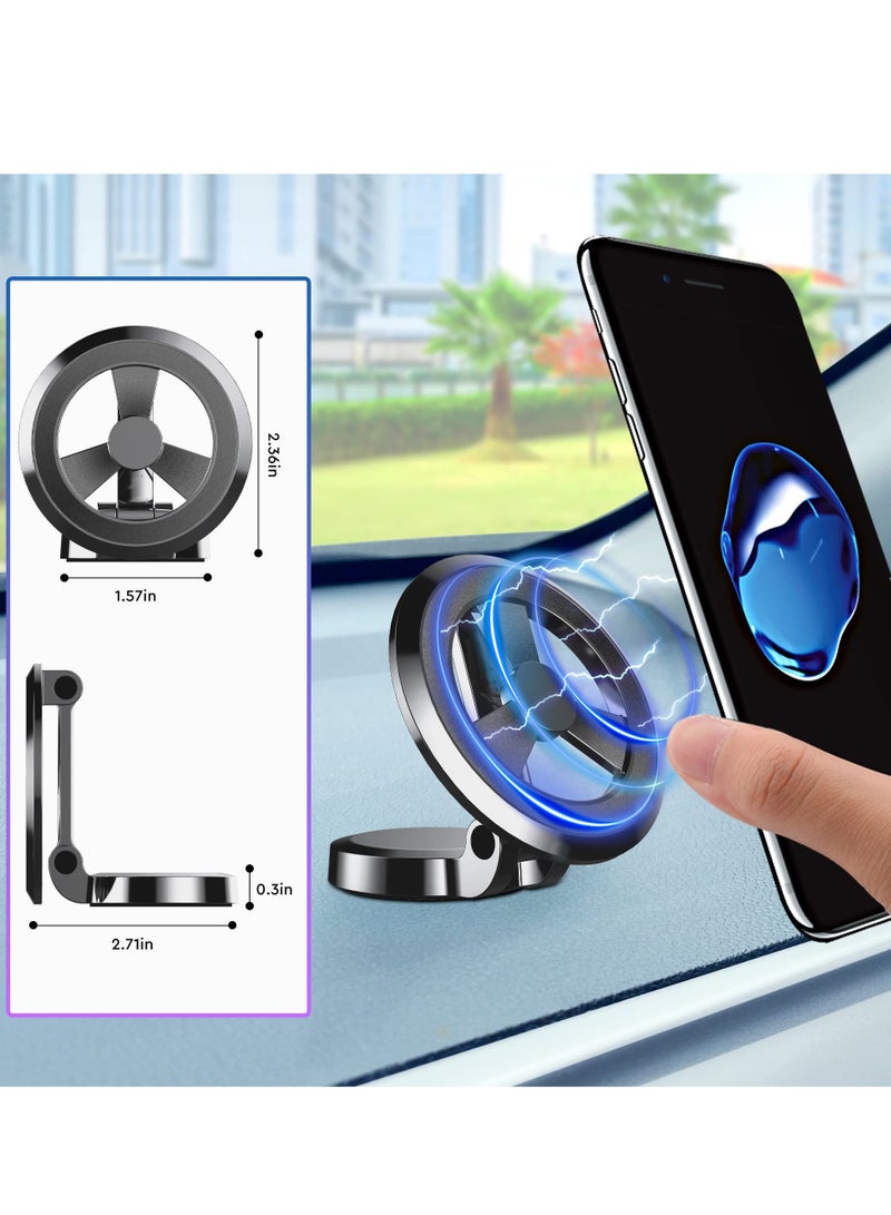 Magnetic Car Phone Holder for Dashboard and Air Vent, Adjustable Mount Compatible with iPhone 14 13 12 Pro Max Plus and MagSafe - Image 2