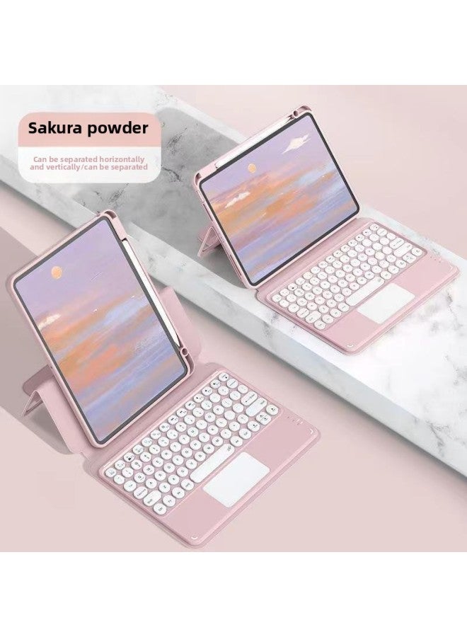 For Ipad 10.9 Inch Magnetic Touch Keyboard 10.2 Split Protective Cover Pro11 Inch Rotating With Pen Slot-Color:[Cherry Blossom + Touch Keyboard] Horizontal And Vertical Rotation Horizontal And Vertical Split-Product Type:2022 Ipad 10th 10.9 Inch  - Image 1