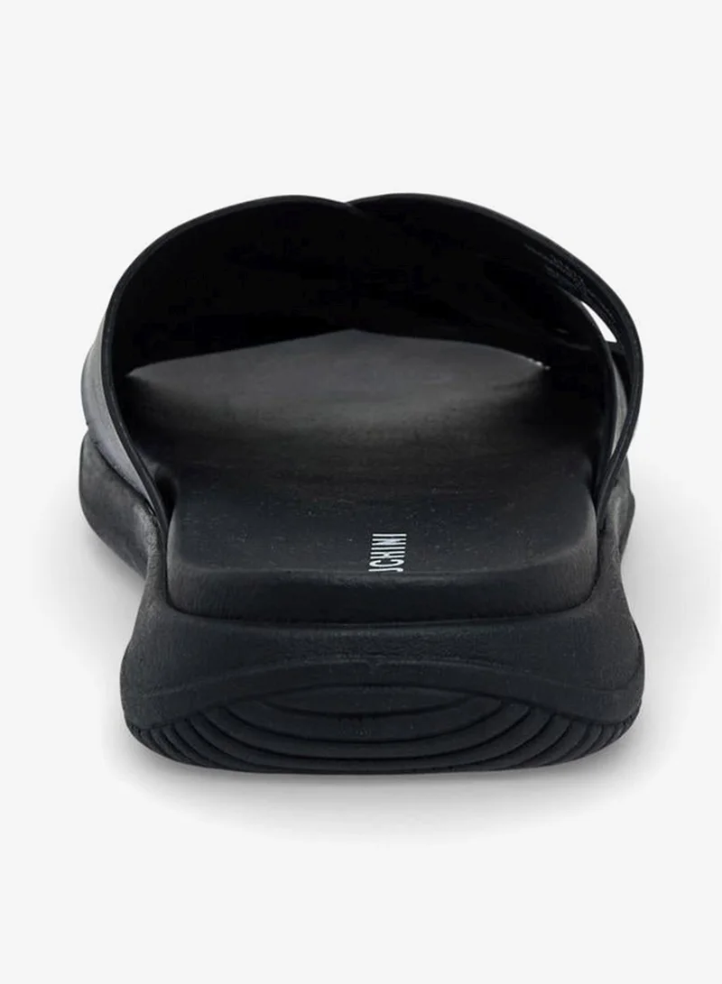 DUCHINI BLACK Men Leather Cross Strap Sandals for Men | Best Price UAE
