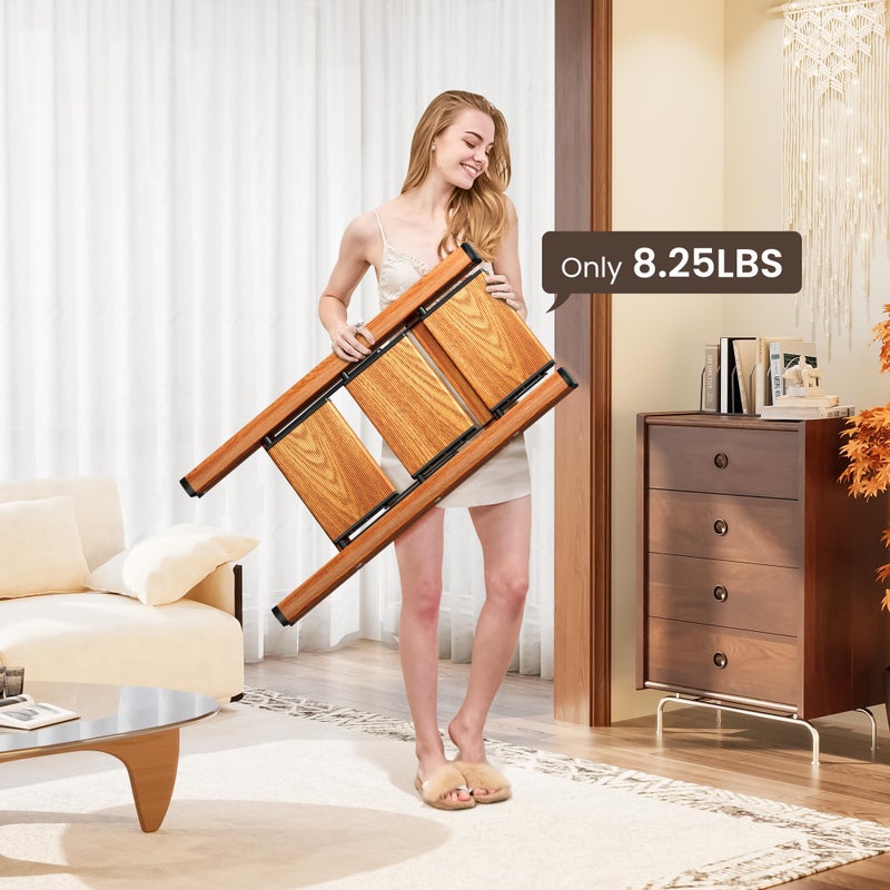 GameGem 3 Step Ladder, Folding Step Stool with Anti-Slip Wide Pedal, Aluminum Material Lightweight Yet Sturdy, 300 Lbs Load, Cute Modern Apperance for Indoor Household Spaces - Image 5