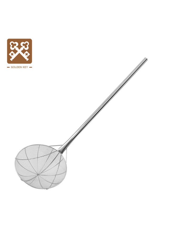 Jinyaoshi Stainless Steel Wire Skimmer, Commercial Steel Wire Strainer Scoop, Extra Long Handle, 1 Meter Length, 34cm Diameter, Gk-zl10034