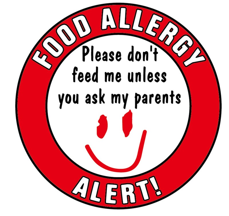M MeshaKippa MeshaKippa 50pcs 3 Inch Children Food Allergen Warning Stickers for Kids Baby Allergies Signs 