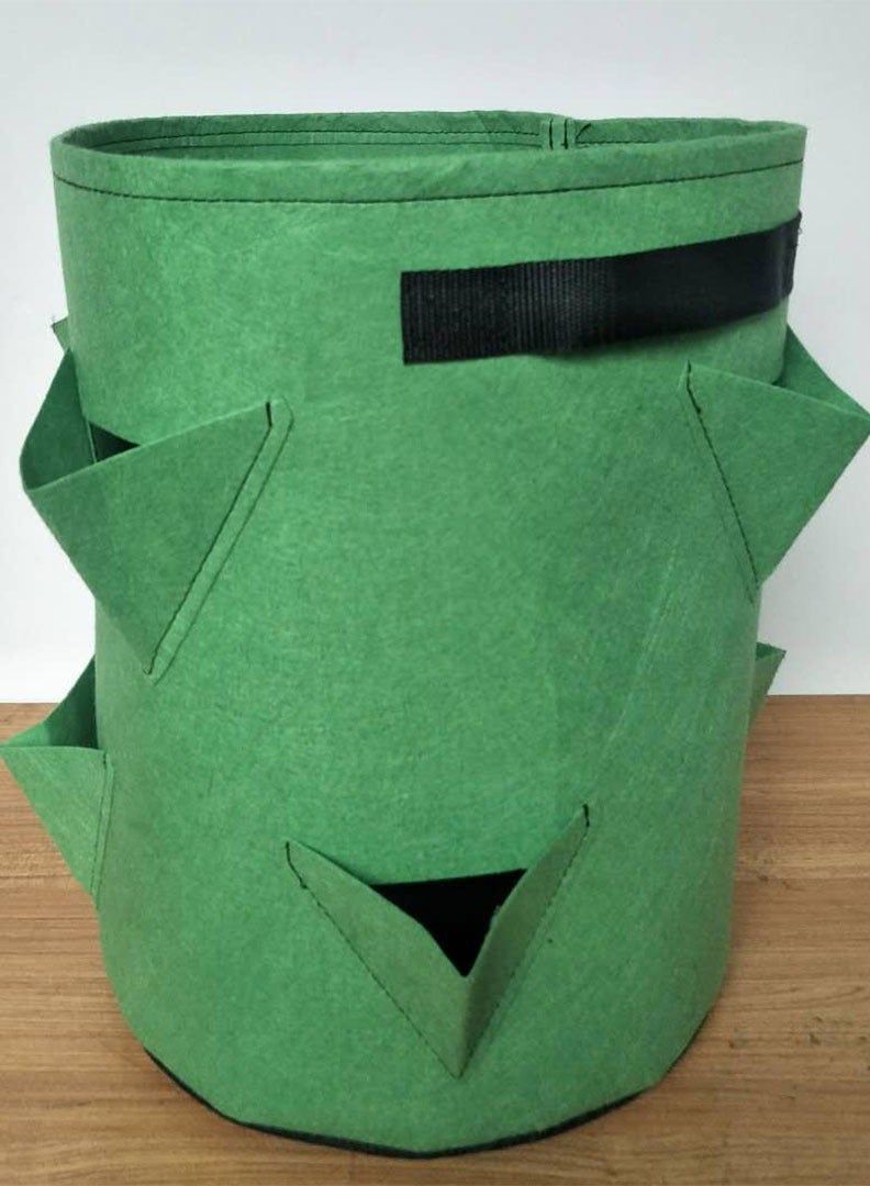 30x35cm Green Fabric Potato Growing Bag with 6 Side Openings – Reusable Canvas Planter for Easy Harvesting of Potatoes and Root Vegetables without Uprooting the Plant - Image 2