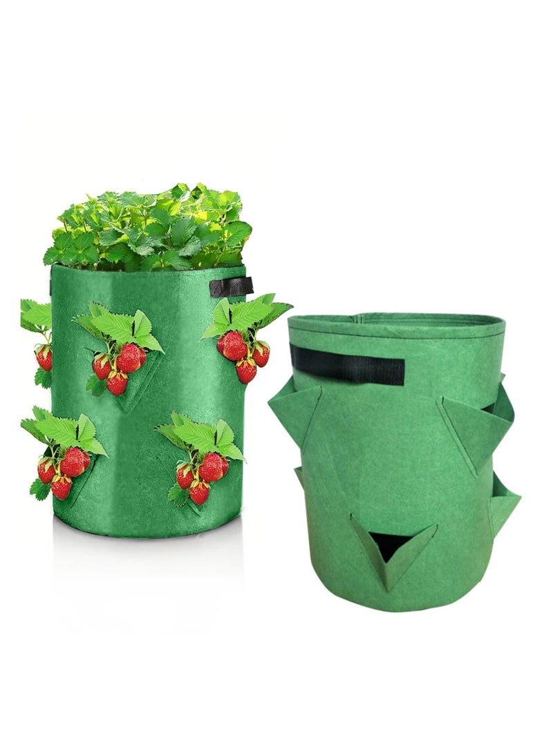 30x35cm Green Fabric Potato Growing Bag with 6 Side Openings – Reusable Canvas Planter for Easy Harvesting of Potatoes and Root Vegetables without Uprooting the Plant - Image 1