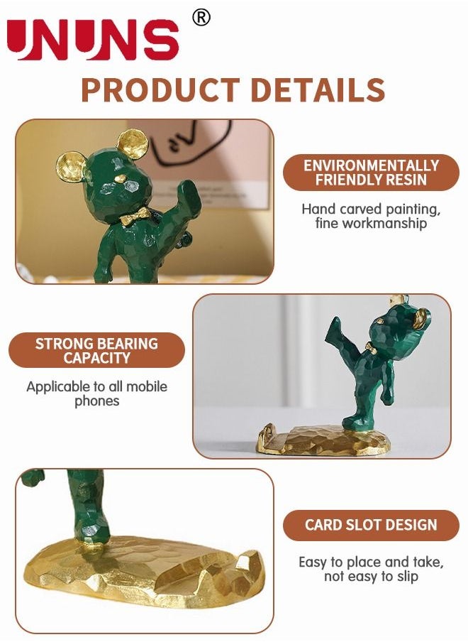 UNUNS - Bear Mobile Phone Holder,Cute Bear Phone Stand Desk Accessories,Home Office Desk Decor Compatible With All Smartphones Resin - Image 1