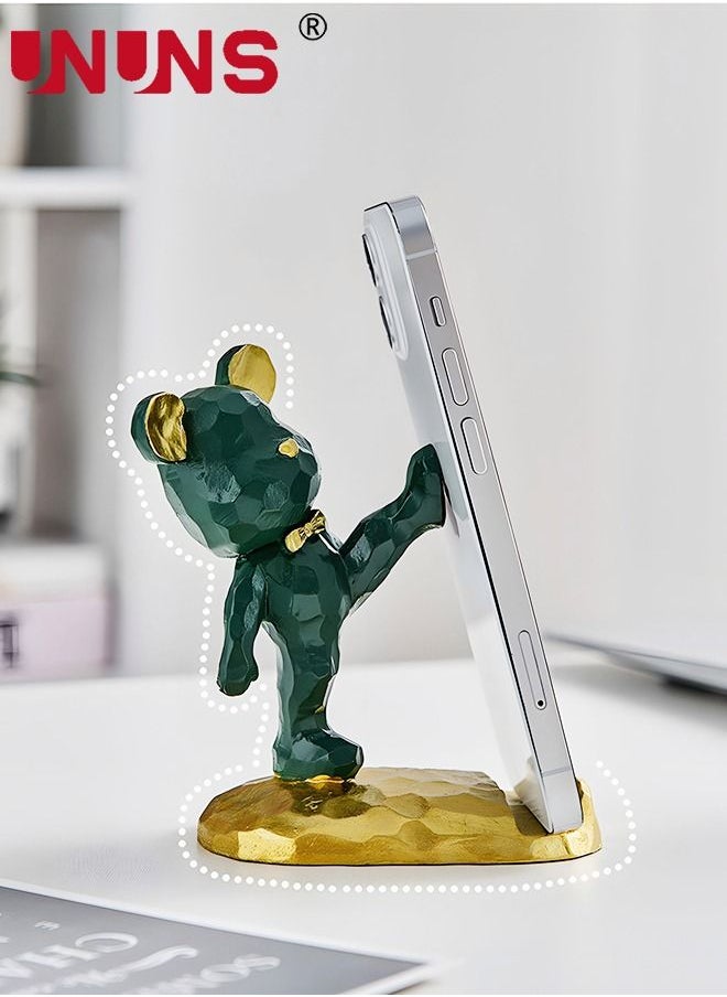 UNUNS - Bear Mobile Phone Holder,Cute Bear Phone Stand Desk Accessories,Home Office Desk Decor Compatible With All Smartphones Resin - Image 1