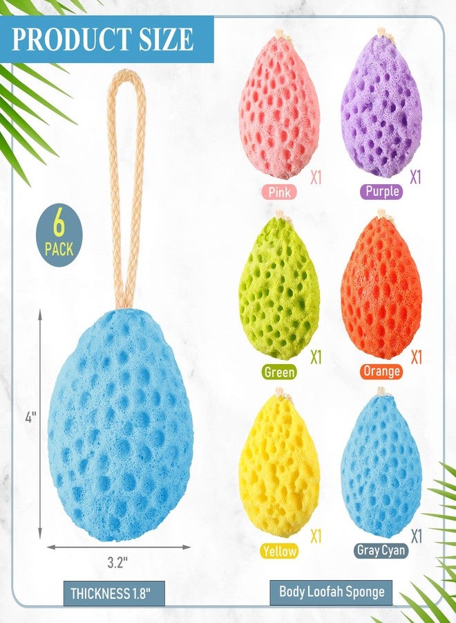 FoldTier 6 Pack Bath Sponges for Shower Women Body Loofah Sponge for Exfoliating Deep Cleansing Body Scrubber, Multiple Textures for Gentle Exfoliation Women Men Bathroom Supplies(Bright Color) - Image 2