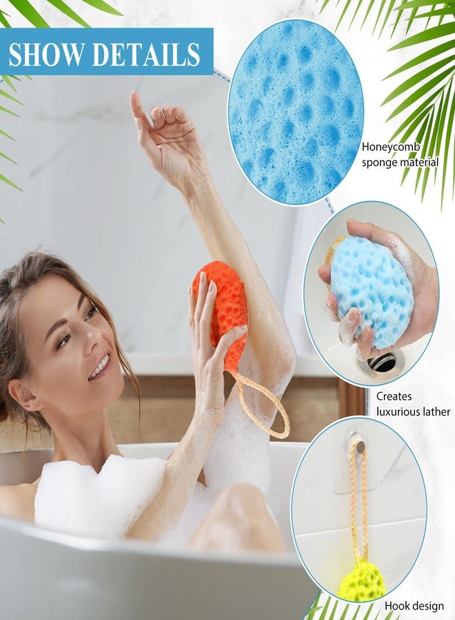 FoldTier 6 Pack Bath Sponges for Shower Women Body Loofah Sponge for Exfoliating Deep Cleansing Body Scrubber, Multiple Textures for Gentle Exfoliation Women Men Bathroom Supplies(Bright Color) - Image 3