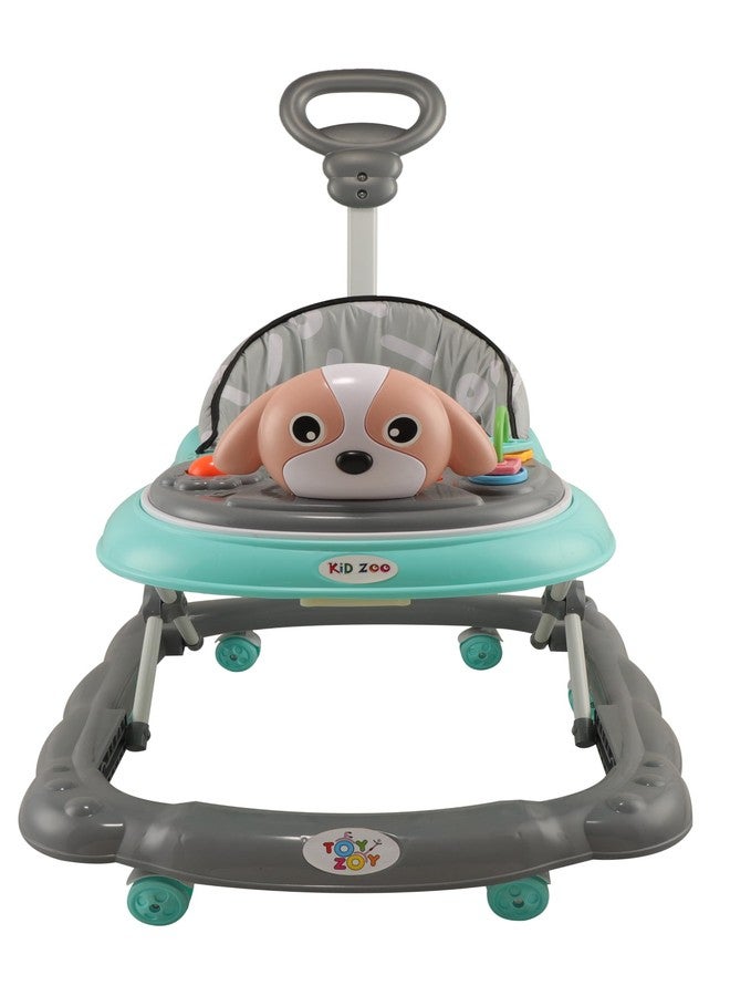 JoyRide Kidzoo BabyGo Musical Puppy Walker Compact Foldable Activity Walker with Adjustable Height & Parental Handle for Boys|Girls Age 6+ Months Green - Image 2