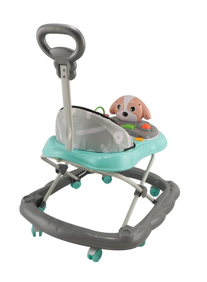 JoyRide Kidzoo BabyGo Musical Puppy Walker Compact Foldable Activity Walker with Adjustable Height & Parental Handle for Boys|Girls Age 6+ Months Green - Image 4