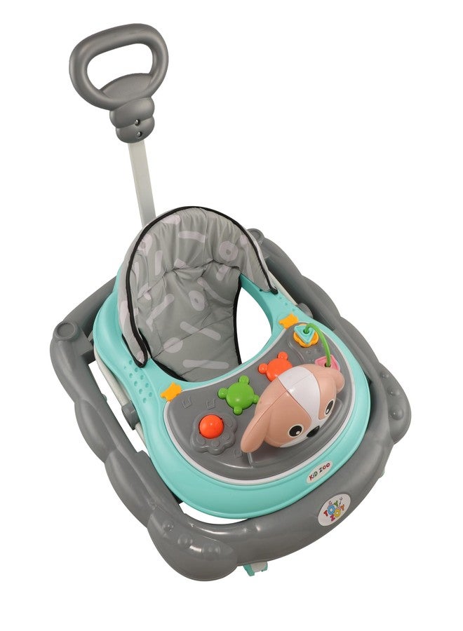 JoyRide Kidzoo BabyGo Musical Puppy Walker Compact Foldable Activity Walker with Adjustable Height & Parental Handle for Boys|Girls Age 6+ Months Green - Image 5