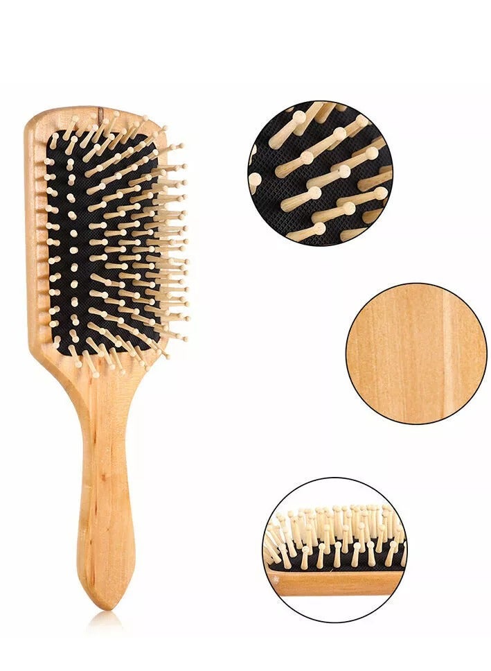 1 قطعة فرشاة شعر مجداف خشبية متعددة الألوان - Image 4