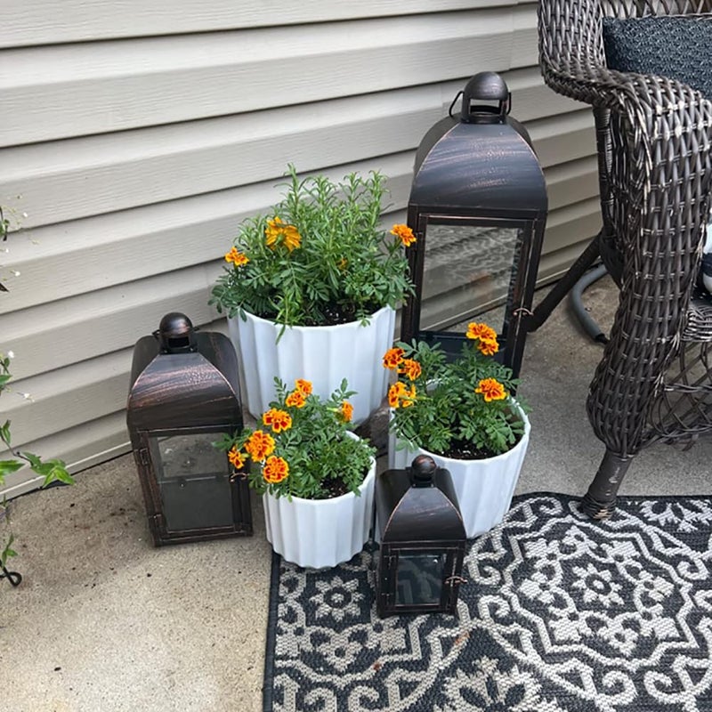 NEEDOMO Lanterns Decorative Outdoor & Indoor, Set of 3 Outdoor Lanterns for Porch, 23" Large Candle Lantern, Bronze Metal Frame with Glass, Vintage Farmhouse, Patio, Pathway, Garden, Fall, Christmas - Image 5
