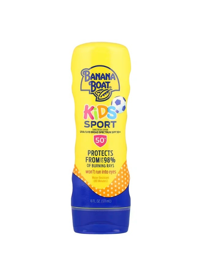 Banana Boat, Kids Sport, Sunscreen Lotion, SPF 50+, 6 fl oz (177 ml) - Image 1