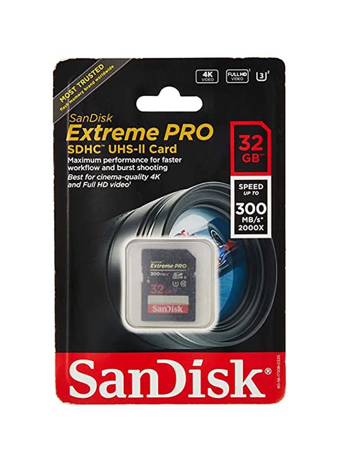 sandisk Extreme PRO Upto 300MB/s UHS-II Class 10 U3 SDHC Memory Card 32 GB SDSDXPK-032G-GN4IN - Image 5