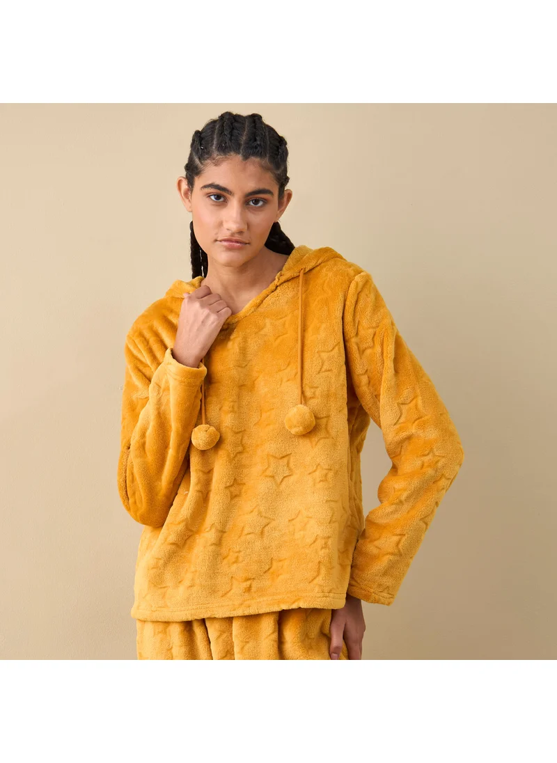 FAV Textured Hooded Top and Pyjama Set