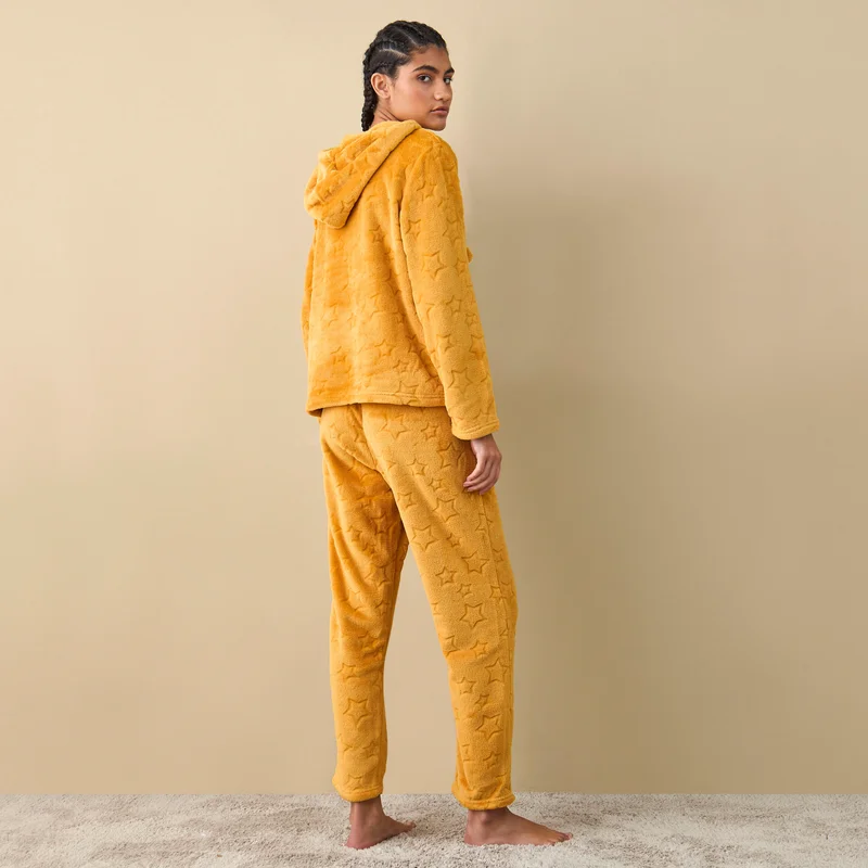 Splash FAV Textured Hooded Top and Pyjama Set
