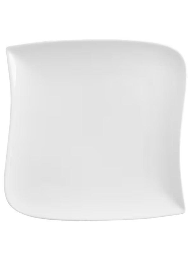 Secret de Gourmet Wave Square Shape Flat Dinner Plate White 26cm - Image 1