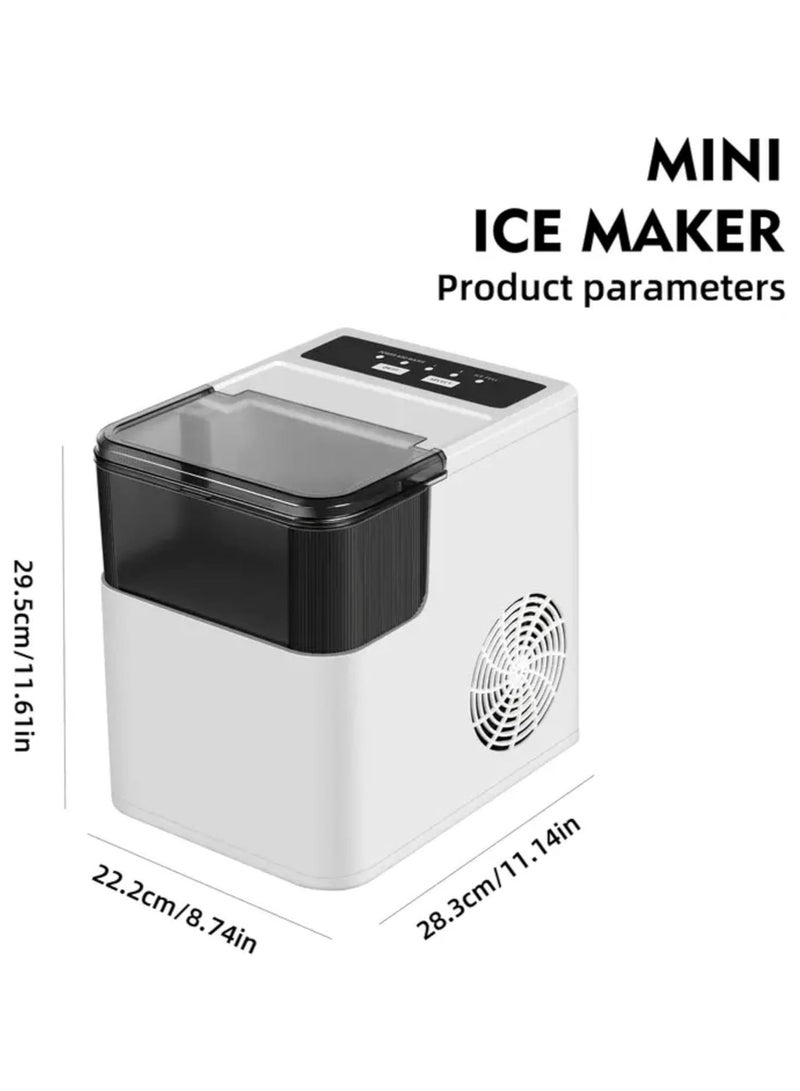 إي سي في في گھر، دفتر اور بیرونی استعمال کے لیے پورٹ ایبل آئس میکر مشین - 1.4L واٹر ٹینک کے ساتھ کاؤنٹر ٹاپ آئس میکر | 6 منٹ میں 9 بلٹ آئس کیوب بناتا ہے | 2 آئس سائز کے اختیارات | خودکار خود صفائی | کمپیک - Image 2