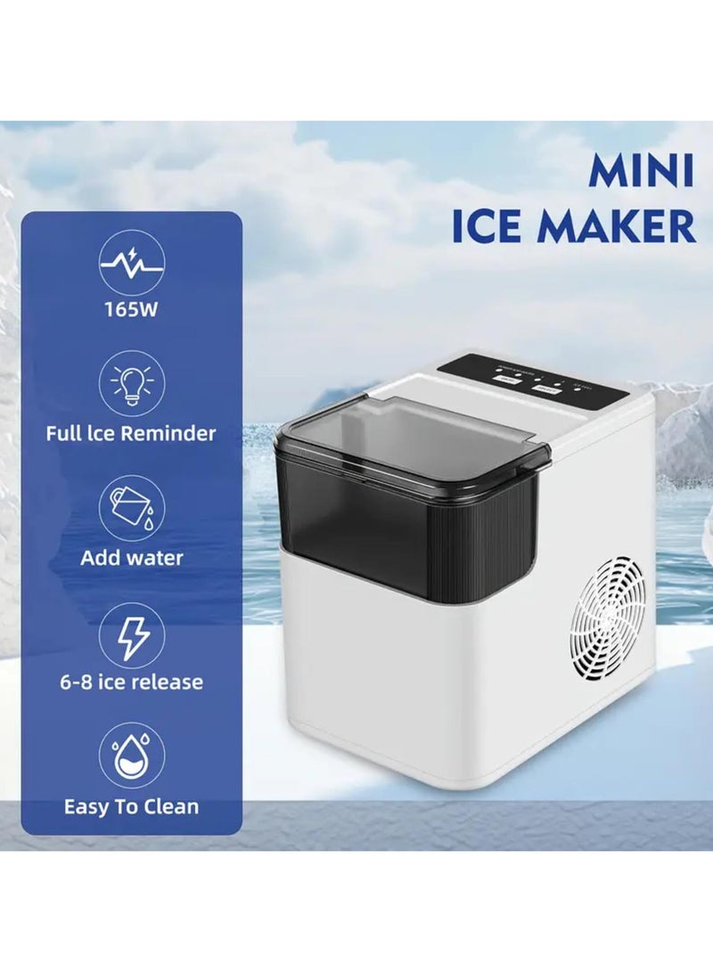 إي سي في في گھر، دفتر اور بیرونی استعمال کے لیے پورٹ ایبل آئس میکر مشین - 1.4L واٹر ٹینک کے ساتھ کاؤنٹر ٹاپ آئس میکر | 6 منٹ میں 9 بلٹ آئس کیوب بناتا ہے | 2 آئس سائز کے اختیارات | خودکار خود صفائی | کمپیک - Image 4