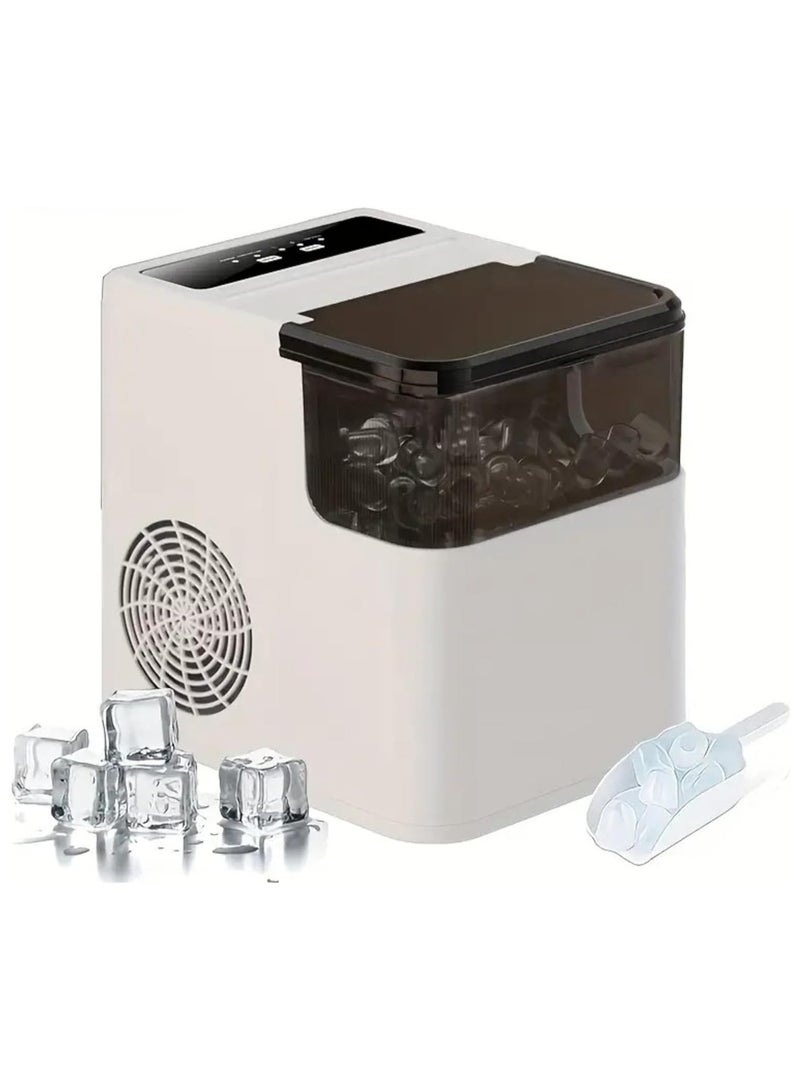 إي سي في في گھر، دفتر اور بیرونی استعمال کے لیے پورٹ ایبل آئس میکر مشین - 1.4L واٹر ٹینک کے ساتھ کاؤنٹر ٹاپ آئس میکر | 6 منٹ میں 9 بلٹ آئس کیوب بناتا ہے | 2 آئس سائز کے اختیارات | خودکار خود صفائی | کمپیک - Image 1