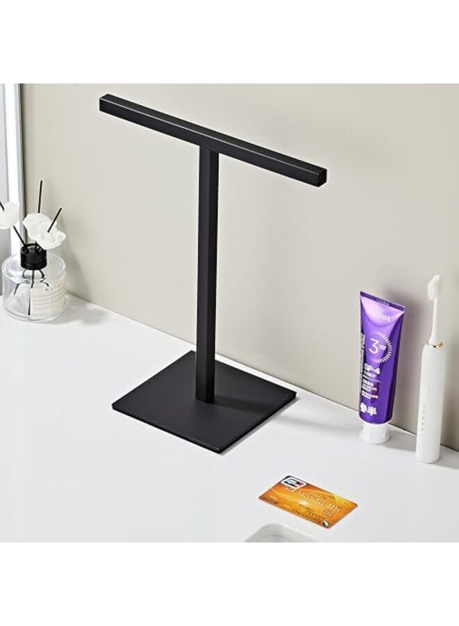 قطعة واحدة من حامل مناشف اليد الثقيل الوزن لسطح الطاولة وحامل مجوهرات وملحقاته (اللون: أسود) - Image 3