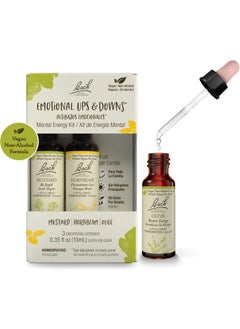 Bach Bach Original Flower Remedies, Emotional Ups & Downs Trio Kit, for Mental Energy (Non-Alcohol Formula), Natural Homeopathic Flower Essence, Vegan, 3 x 10mL Droppers 