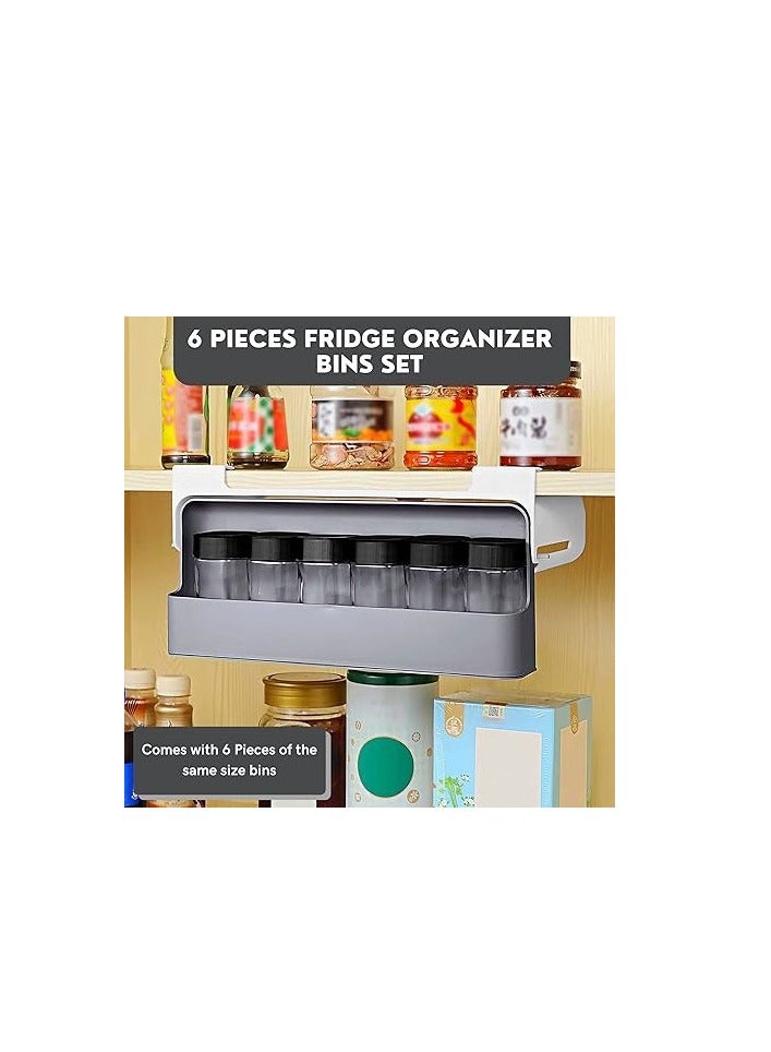 سبيس شوب منظم توابل تحت الخزانة مع 6 برطمانات بلاستيكية - Image 4