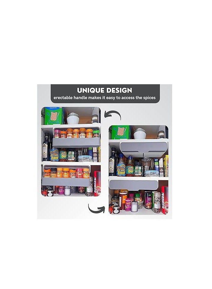 سبيس شوب منظم توابل تحت الخزانة مع 6 برطمانات بلاستيكية - Image 5