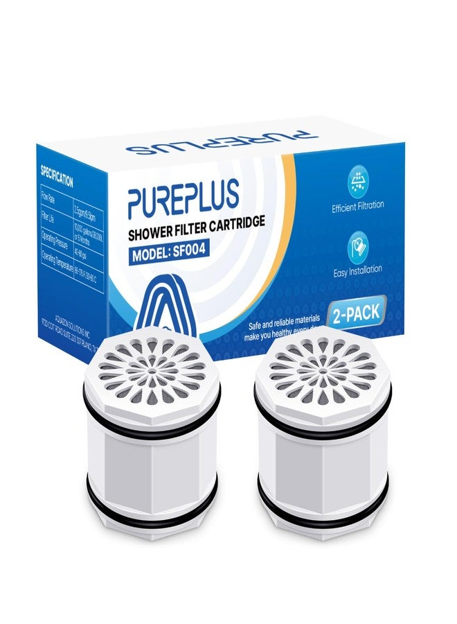 Pure Plus PUREPLUS WHR-140 Shower Head Water Filter Cartridge, Replacement for Culligan WSH-C125, HSH-C135, ISH-100, HSH-BN135, S-H200-C, S-H200-BN, S-W100-C Advanced KDF WTR Filtration for Softer Skin, 2Pack - Image 1