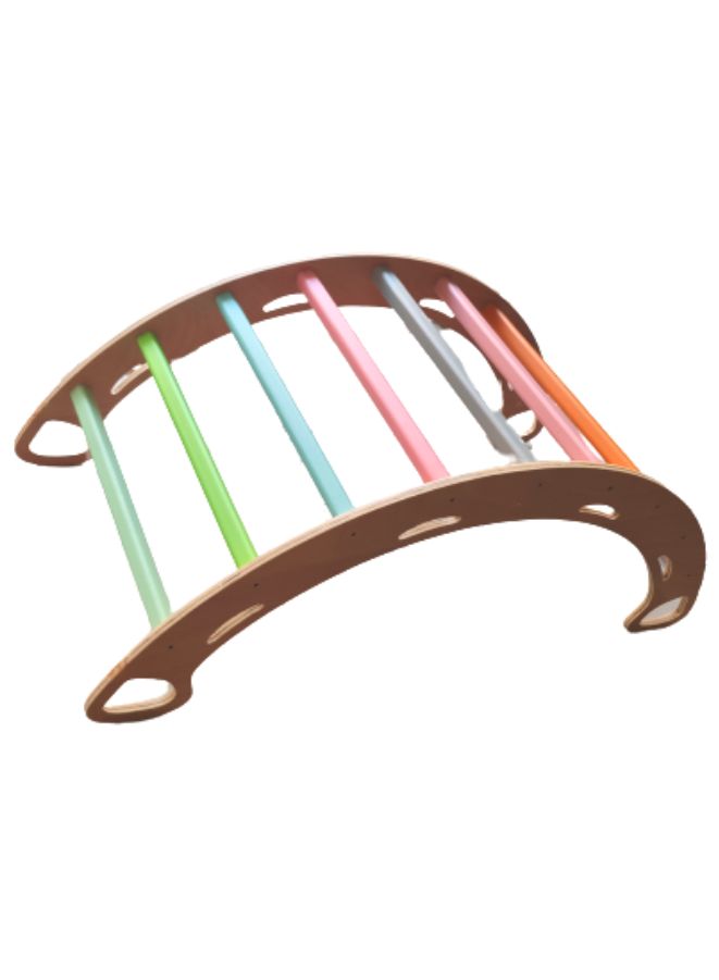 Wooden Rainbow Colored Arch Climbers for kids Rocking Wooden Chair for kids aged 2+ Years kid's Furniture for Home, Nursery and Play Area  - Image 3