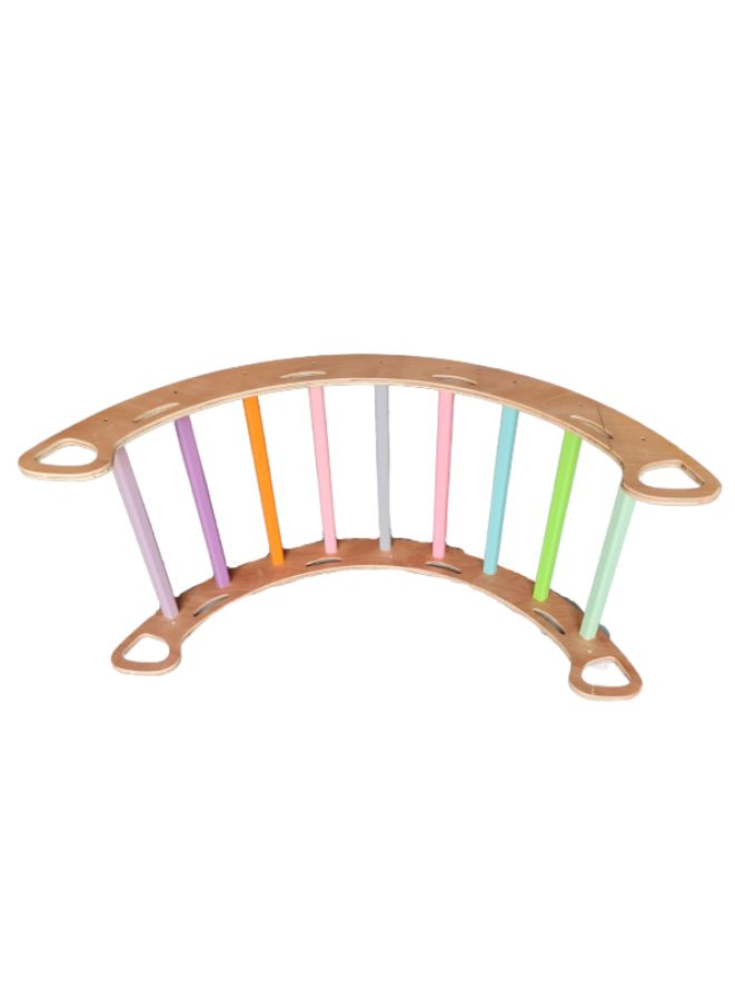 Wooden Rainbow Colored Arch Climbers for kids Rocking Wooden Chair for kids aged 2+ Years kid's Furniture for Home, Nursery and Play Area  - Image 2