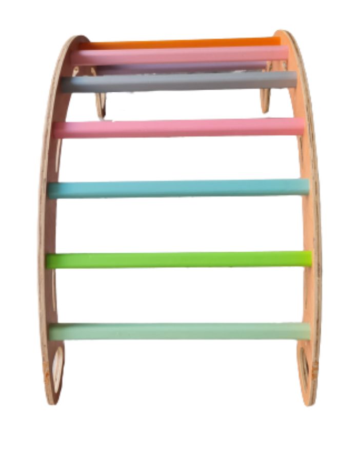 Wooden Rainbow Colored Arch Climbers for kids Rocking Wooden Chair for kids aged 2+ Years kid's Furniture for Home, Nursery and Play Area  - Image 4