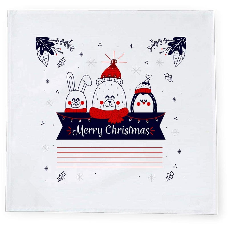 Khakee 6 Pcs Christmas Theme Tafta Silk Table Napkins 10x 10 for Xmas Decoration Christmas OrnamentsChristmas Gift npxmas096P - Image 2