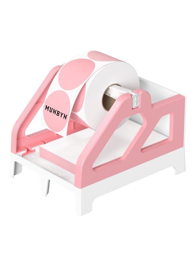 MUNBYN Label Holder for Rolls and Fan-Fold Labels, Thermal Sticker Roll Holder for Desktop Thermal Printer Shipping Supplies Industrial Paper, Pink - Image 1