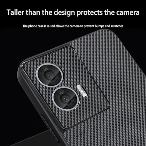 DIZORO Carbon Fiber Case for Moto Motorola Edge 50 Fusion 5g Smooth Touch Rubber Phone Cases Non-Slip, with Camera Protection Fingerprint Resistant Full Body Protective Shockproof Back Cover -Black - Image 2