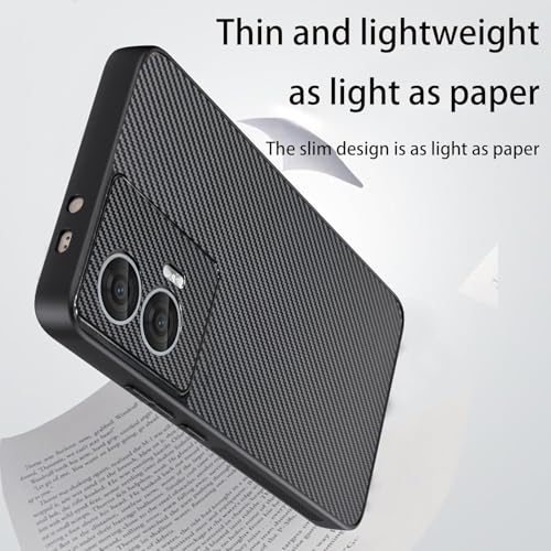 DIZORO Carbon Fiber Case for Moto Motorola Edge 50 Fusion 5g Smooth Touch Rubber Phone Cases Non-Slip, with Camera Protection Fingerprint Resistant Full Body Protective Shockproof Back Cover -Black - Image 4