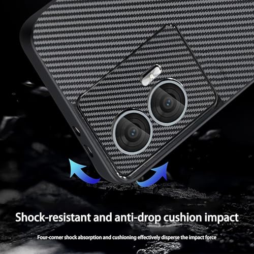DIZORO Carbon Fiber Case for Moto Motorola Edge 50 Fusion 5g Smooth Touch Rubber Phone Cases Non-Slip, with Camera Protection Fingerprint Resistant Full Body Protective Shockproof Back Cover -Black - Image 3