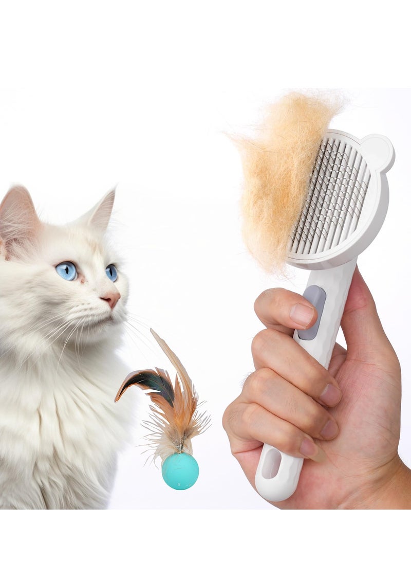 Arabest فرشاة للقطط لتساقط الشعر، فرش للقطط الداخلية، فرشاة للقطط والكلاب ذات الشعر الطويل أو القصير، فرشاة للعناية بالقطط، مشط للتدليك يزيل السجاد والتشابك والفراء السائب - Image 1