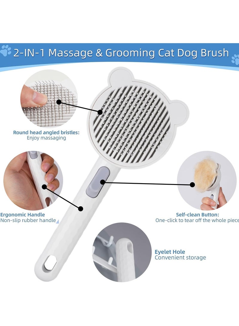 Arabest فرشاة للقطط لتساقط الشعر، فرش للقطط الداخلية، فرشاة للقطط والكلاب ذات الشعر الطويل أو القصير، فرشاة للعناية بالقطط، مشط للتدليك يزيل السجاد والتشابك والفراء السائب - Image 4