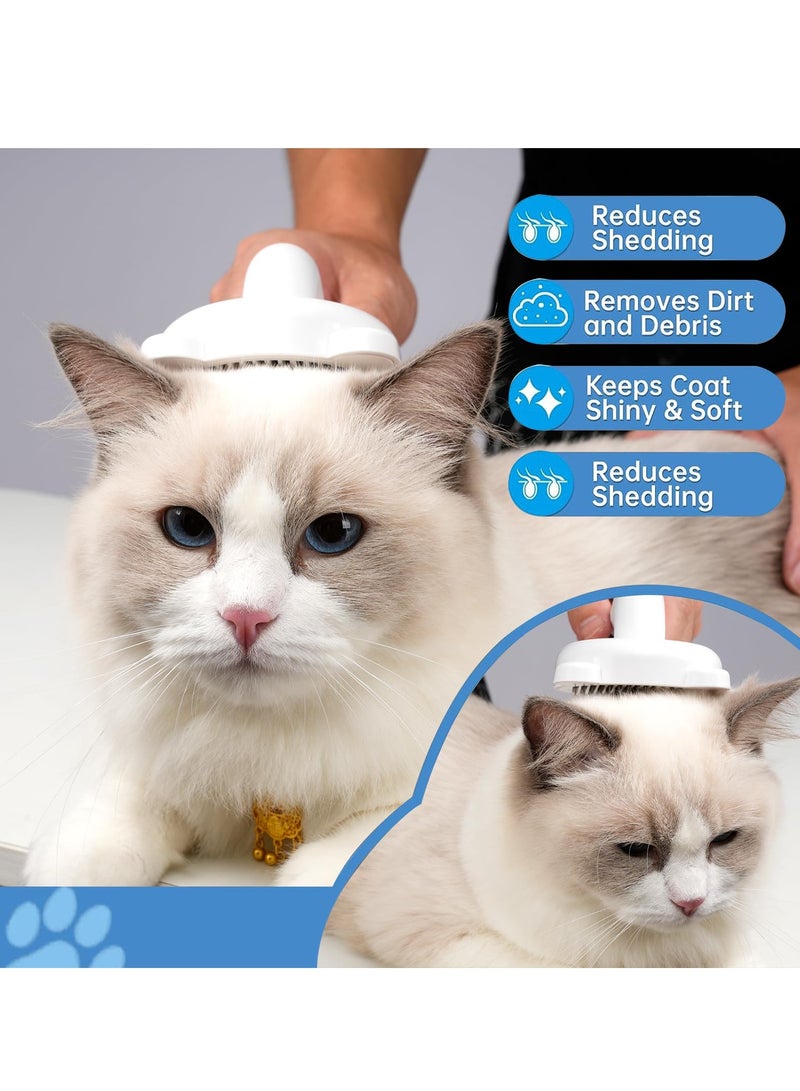 Arabest فرشاة للقطط لتساقط الشعر، فرش للقطط الداخلية، فرشاة للقطط والكلاب ذات الشعر الطويل أو القصير، فرشاة للعناية بالقطط، مشط للتدليك يزيل السجاد والتشابك والفراء السائب - Image 2