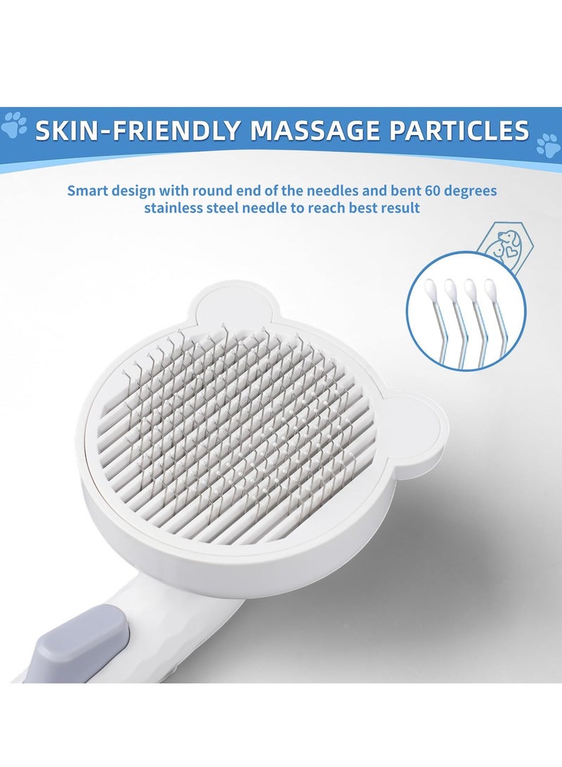 Arabest فرشاة للقطط لتساقط الشعر، فرش للقطط الداخلية، فرشاة للقطط والكلاب ذات الشعر الطويل أو القصير، فرشاة للعناية بالقطط، مشط للتدليك يزيل السجاد والتشابك والفراء السائب - Image 3