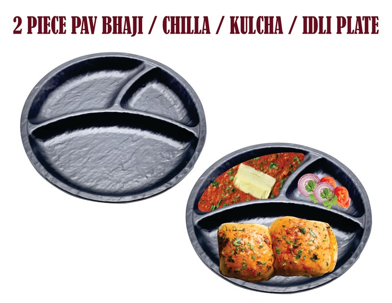 ZIDO Pack of 2 Multipurpose Round Divider Plate for PAV BHAJI/CHILLA/IDLI/DOSA/VADA/Chole KULCHE ETC. - Image 5
