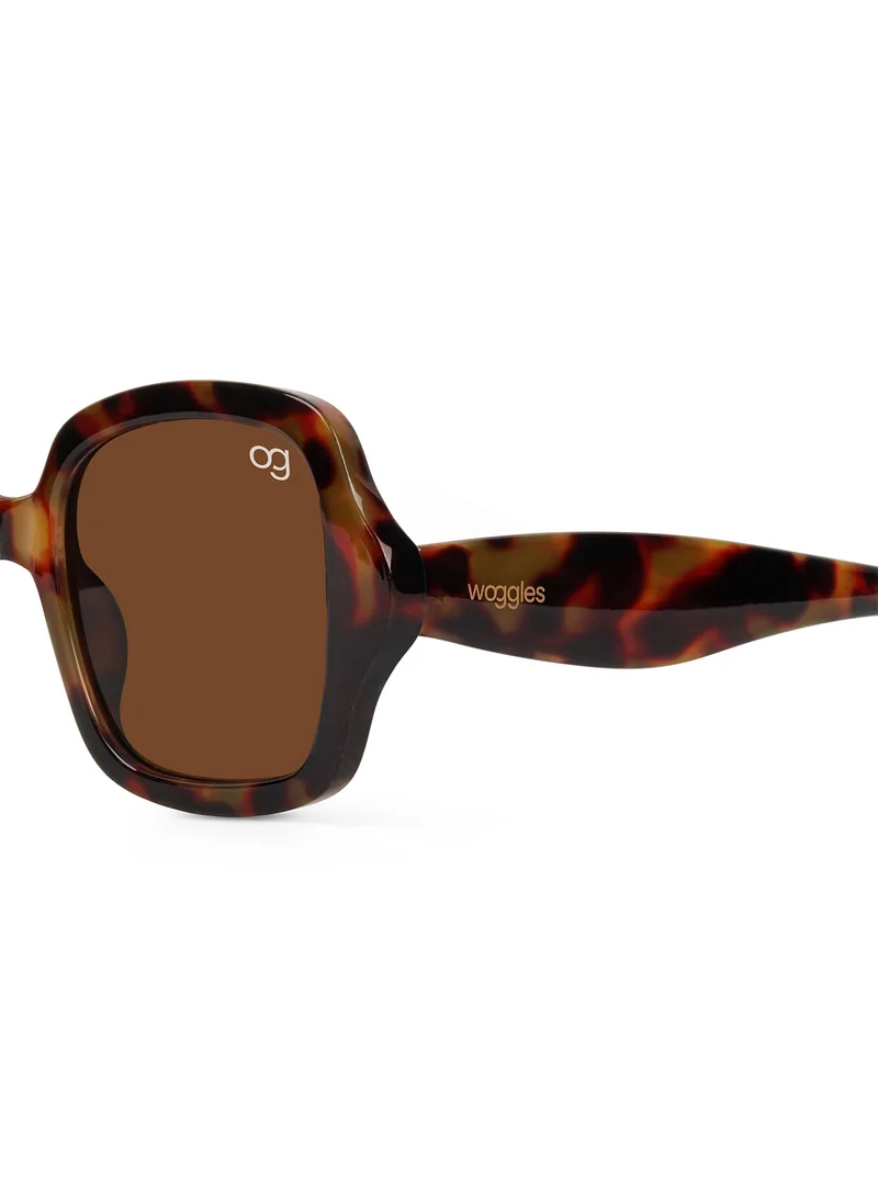 Woggles Designer Brown Square Sunglasses| Men & Women| 100% Uv Protection